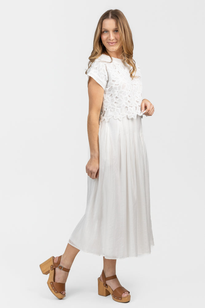 White Lace Overlay Dress