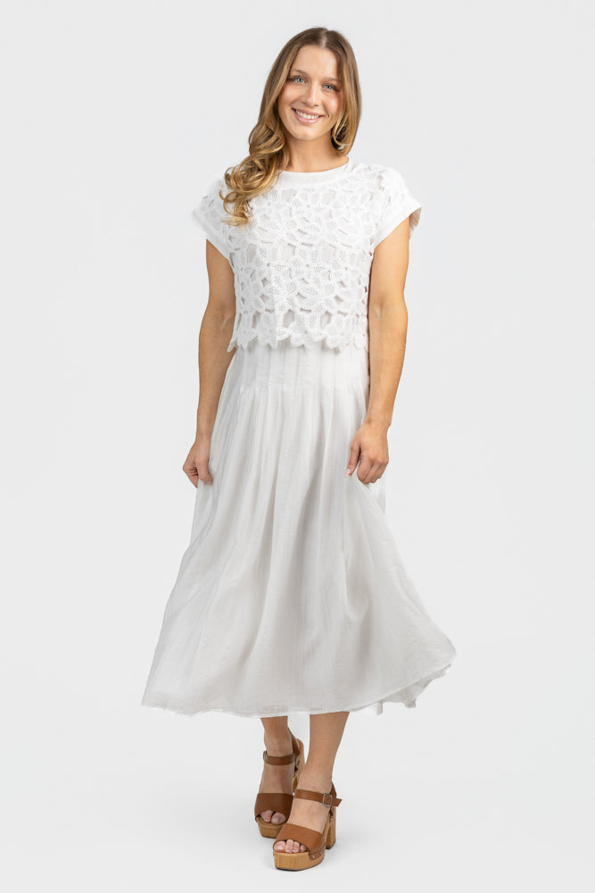 White Lace Overlay Dress