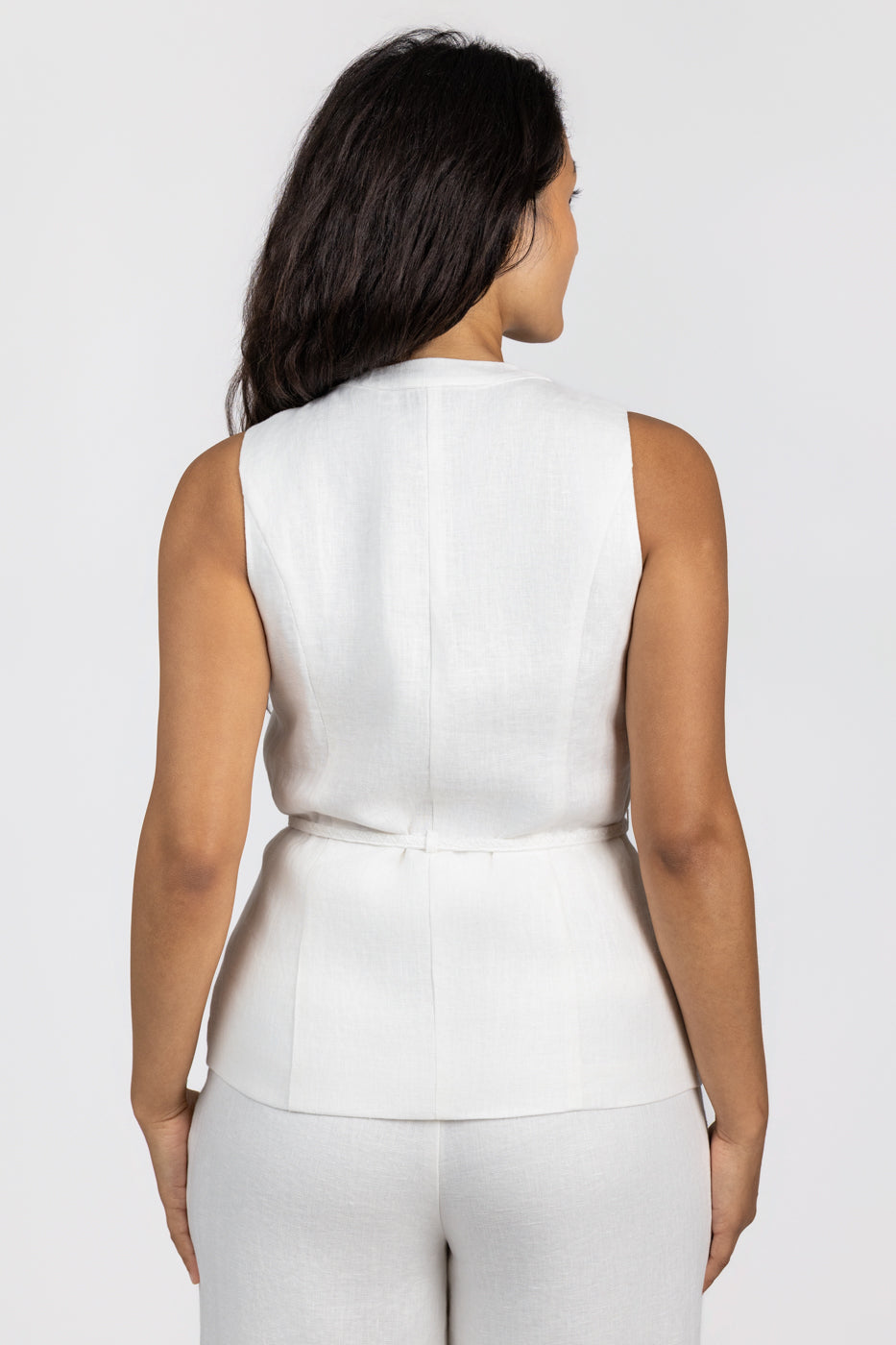 White Linen Hadley Vest