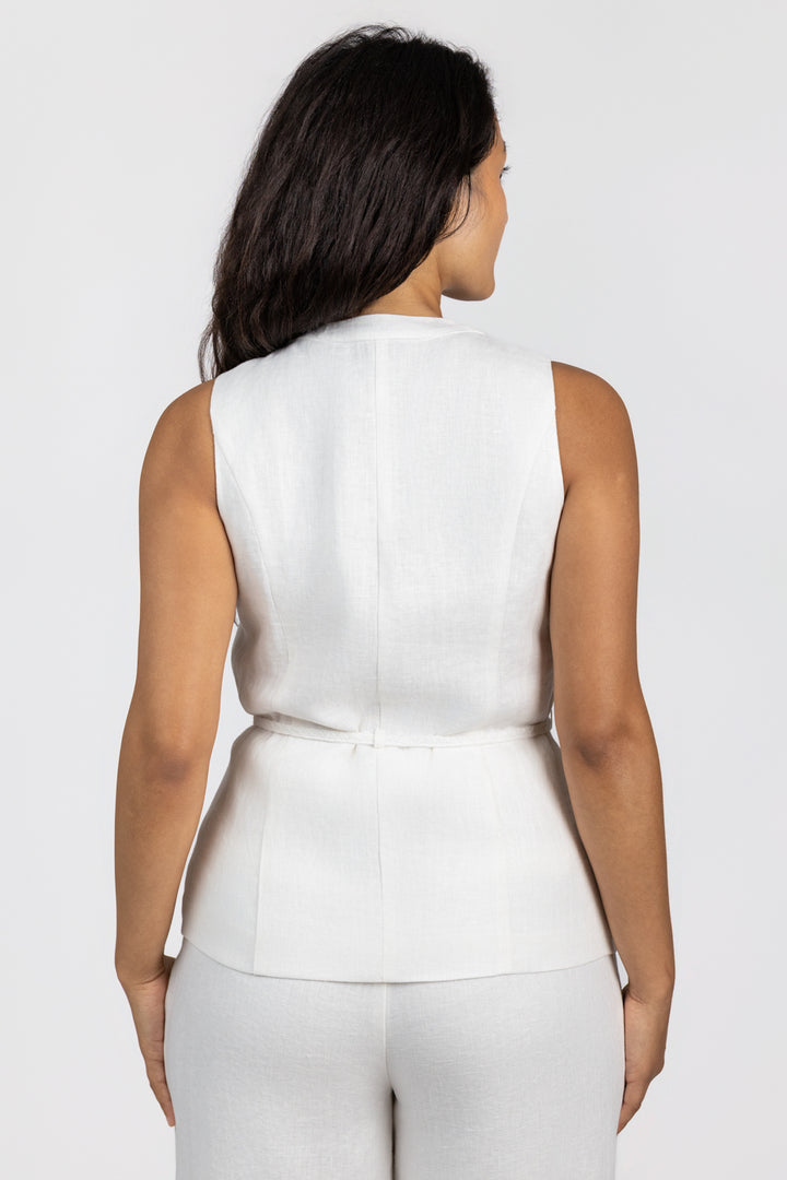 White Linen Hadley Vest