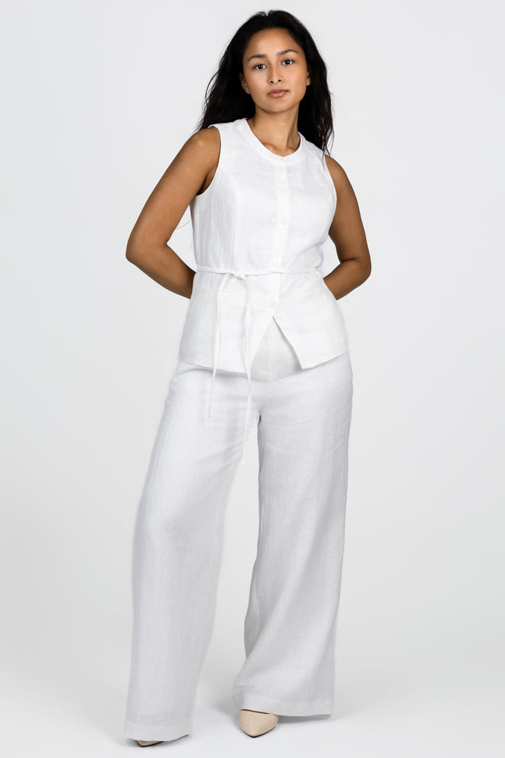 White Linen Hadley Vest