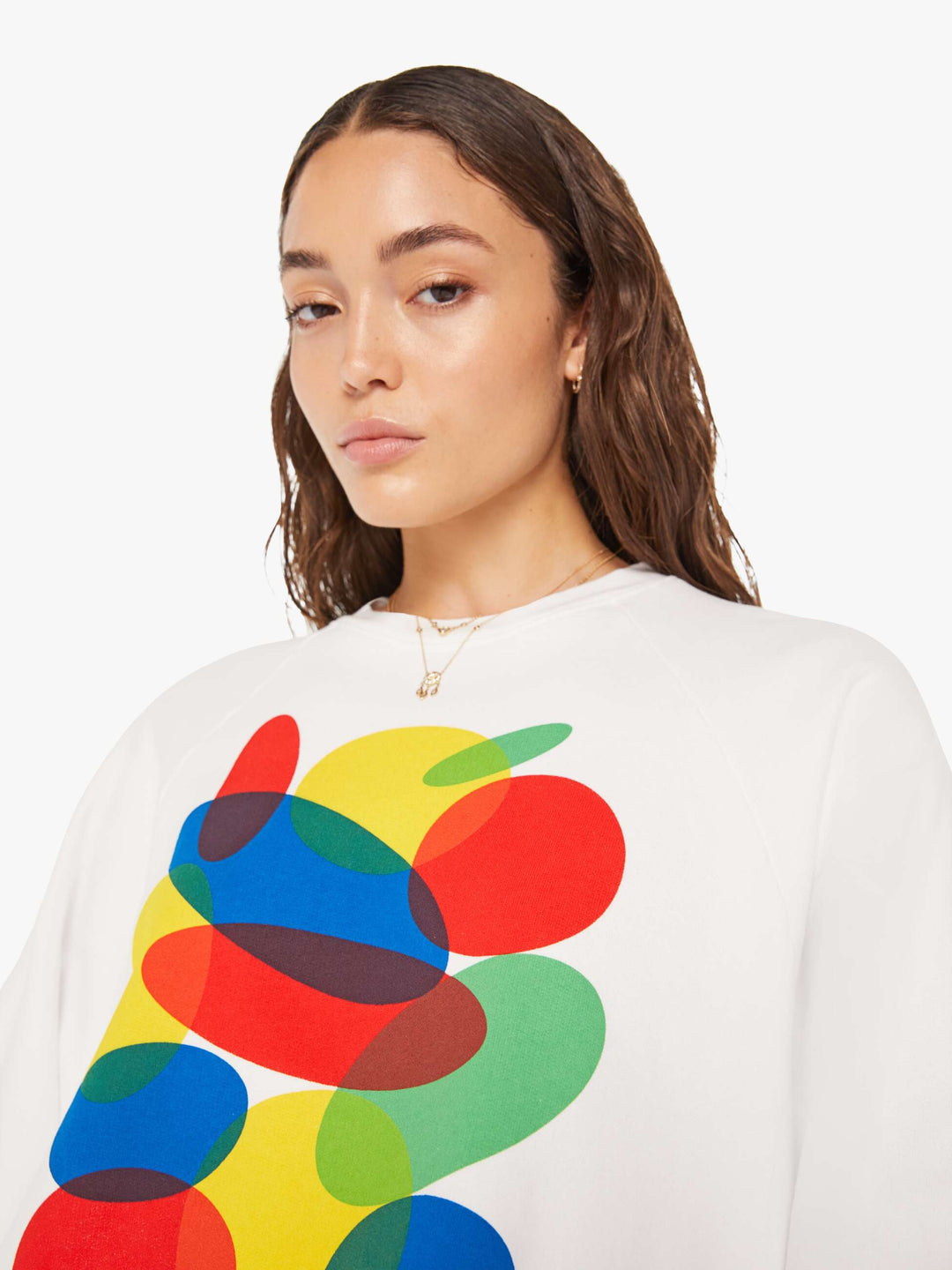 White Graphic Crop Boost Sweatshirt