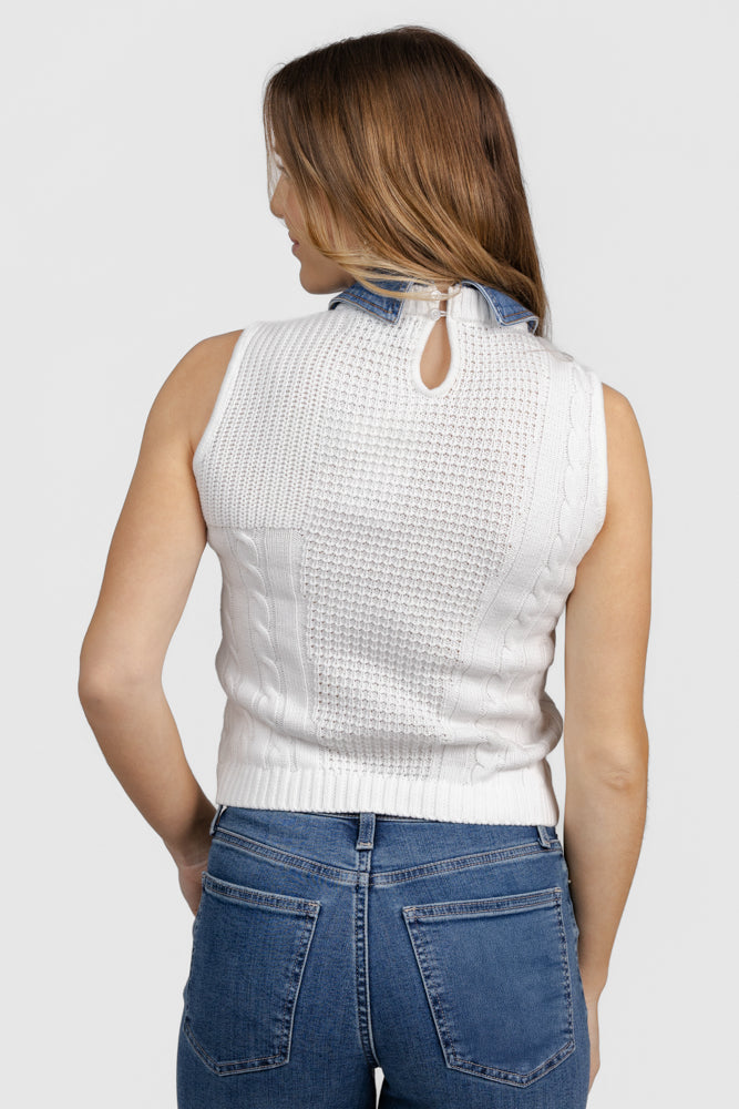 White Serena Sweater Tank