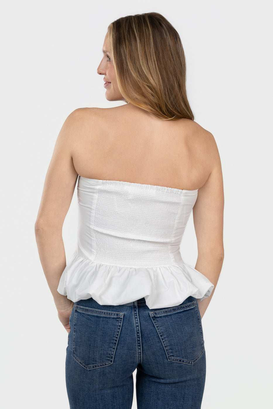 White Strapless Ella Top