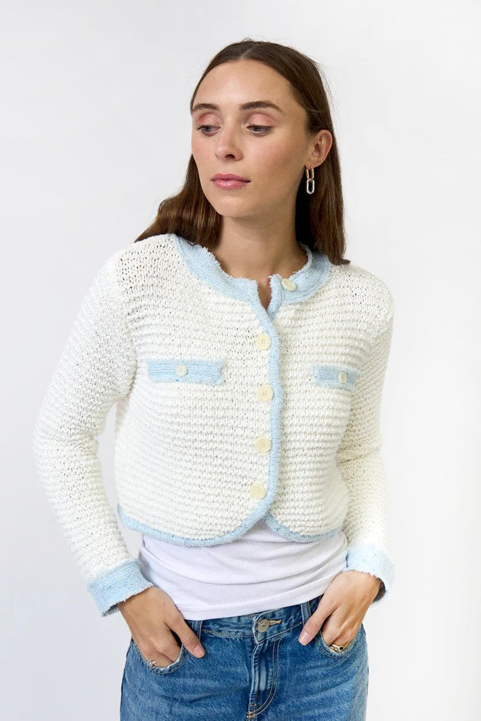 White Blue Celeste Cardigan