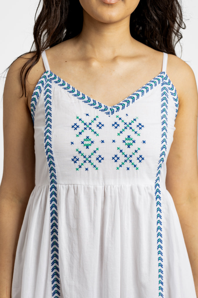 White Embroidered Maxi Dress