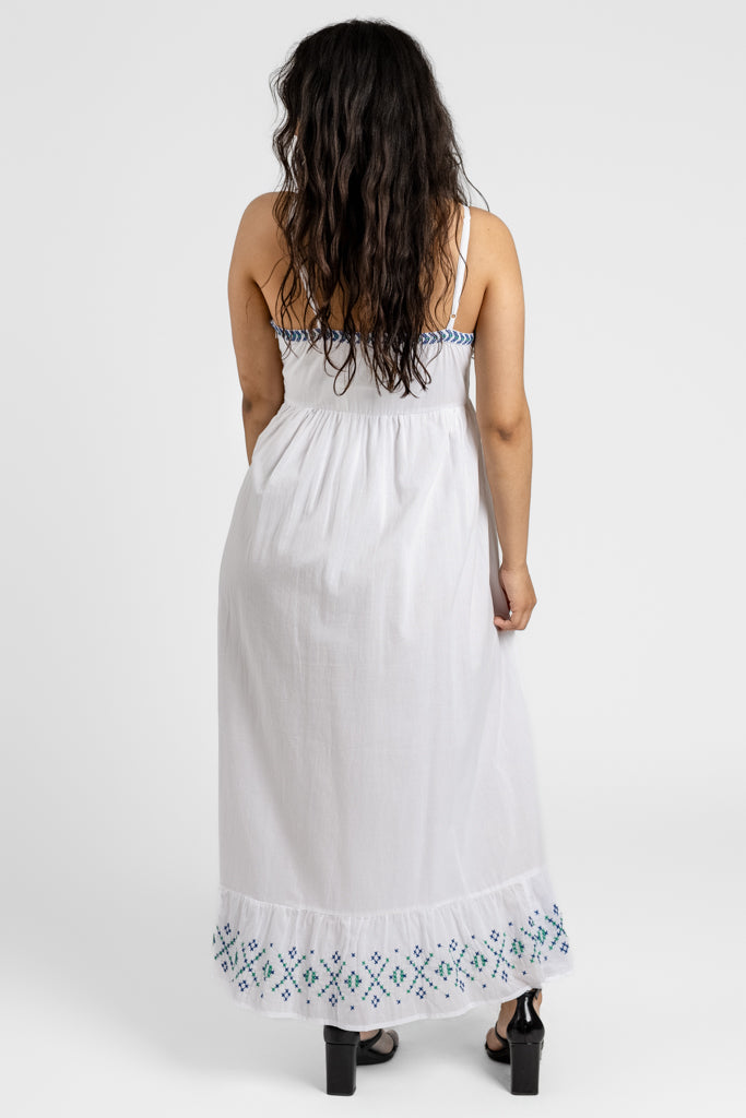 White Embroidered Maxi Dress