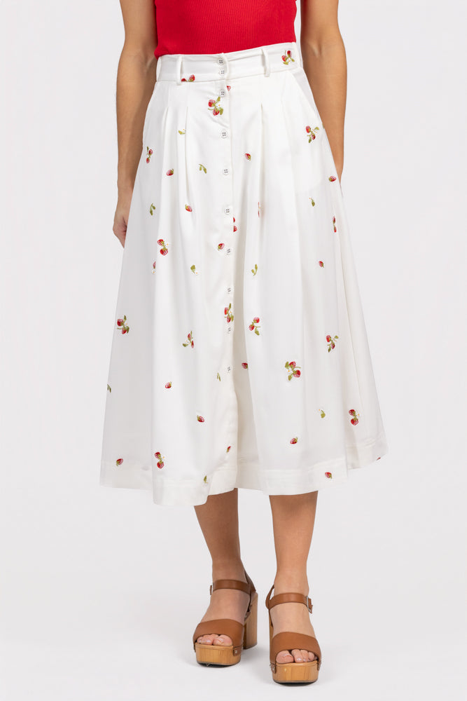 White Red Strawberry Kiss Skirt