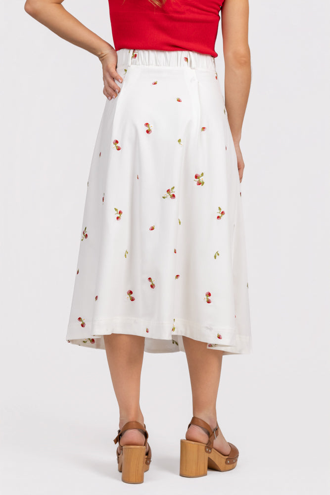 White Red Strawberry Kiss Skirt