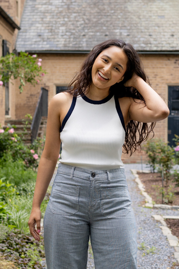 White Ribbed Candice Sweater Tank