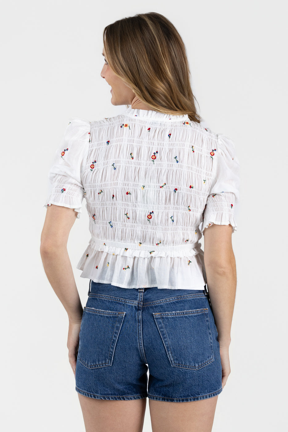 White Wildflowers Fontaine Blouse