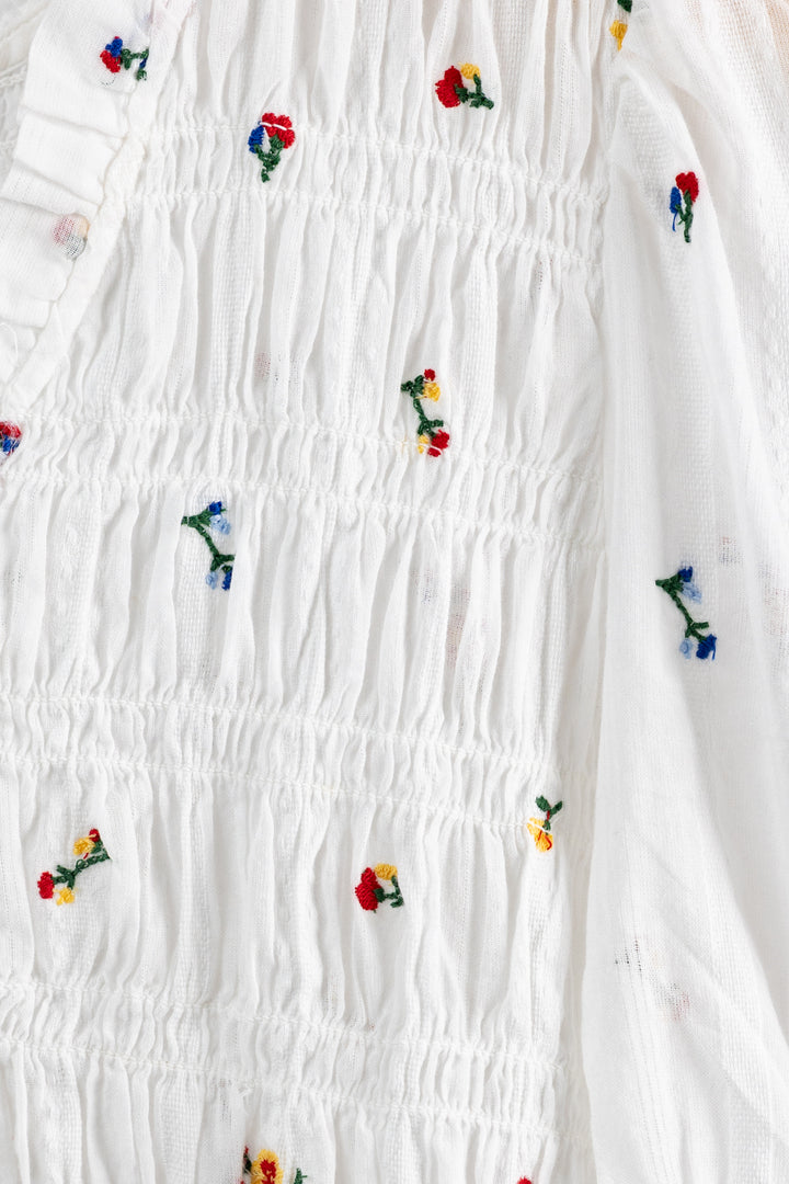 White Wildflowers Fontaine Blouse