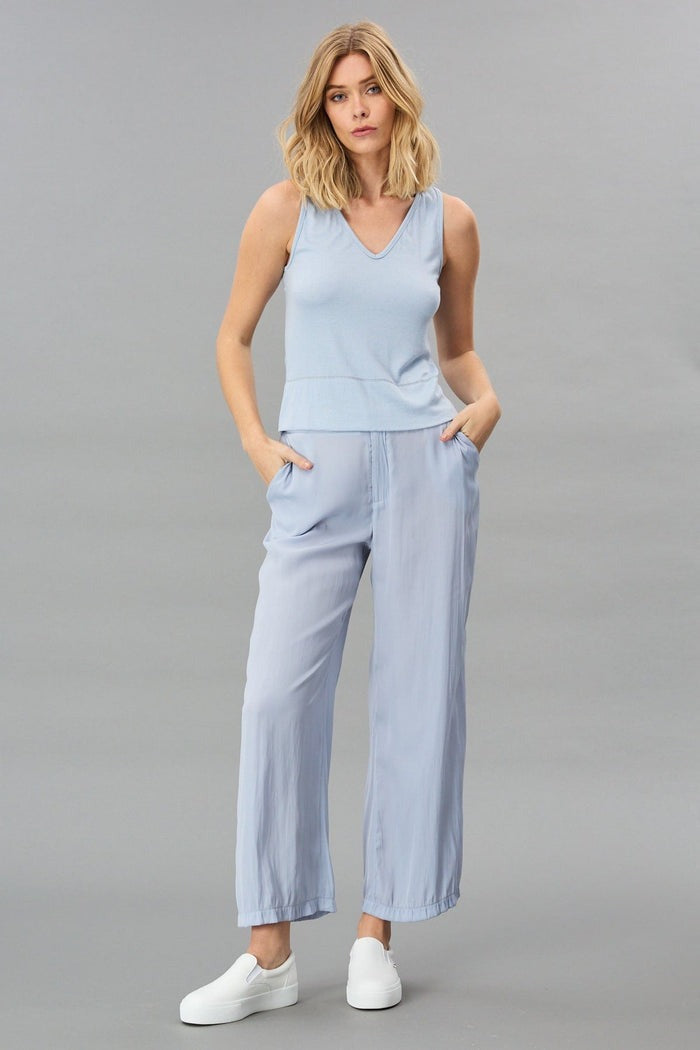 Zen Blue Wide Hem Rib Tank