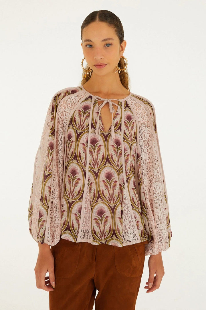 Birds Tree Garden Medal Blouse