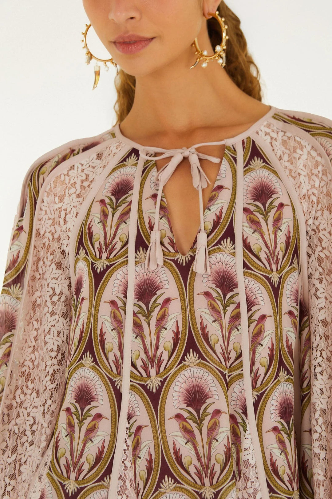 Birds Tree Garden Medal Blouse