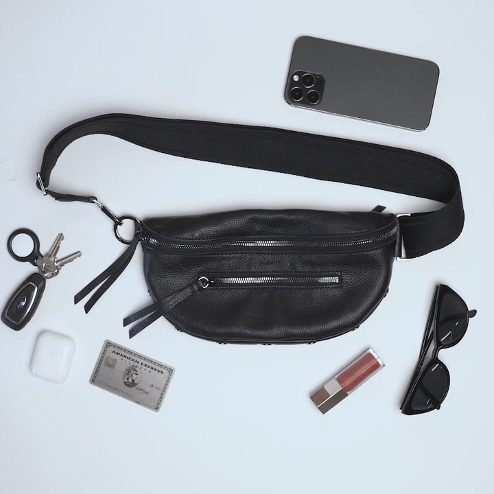 Black Gunmetal Med Charles Crossbody Bag