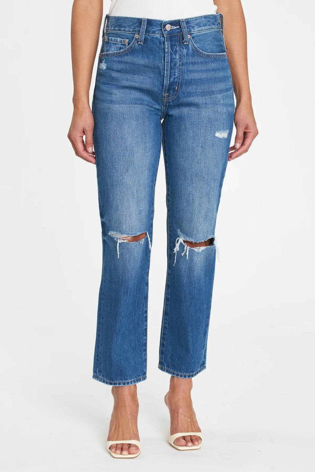 Aurora Distressed Straight Ankle Jean