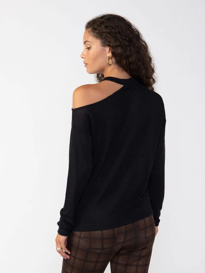 Black Cold-Shoulder Shirt