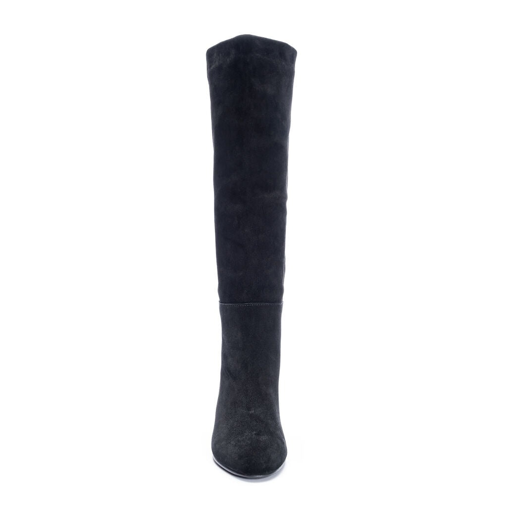 Black Krafty Suede Knee-High Boot