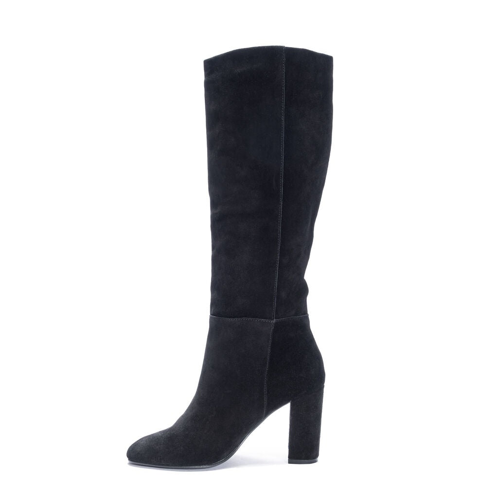 Black Krafty Suede Knee-High Boot