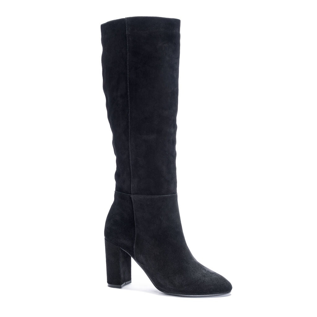 Black Krafty Suede Knee-High Boot