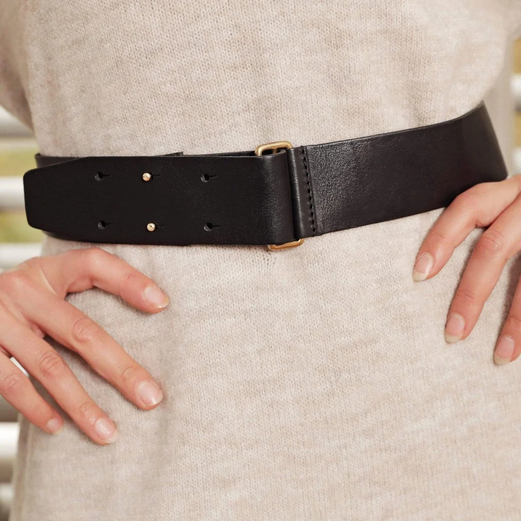 Black Leather Vera Belt