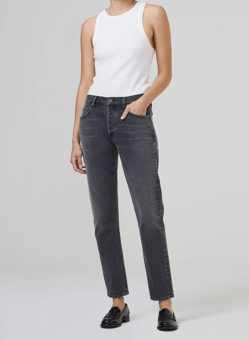 Nikita Dark Gray Slim Boyfriend Jean