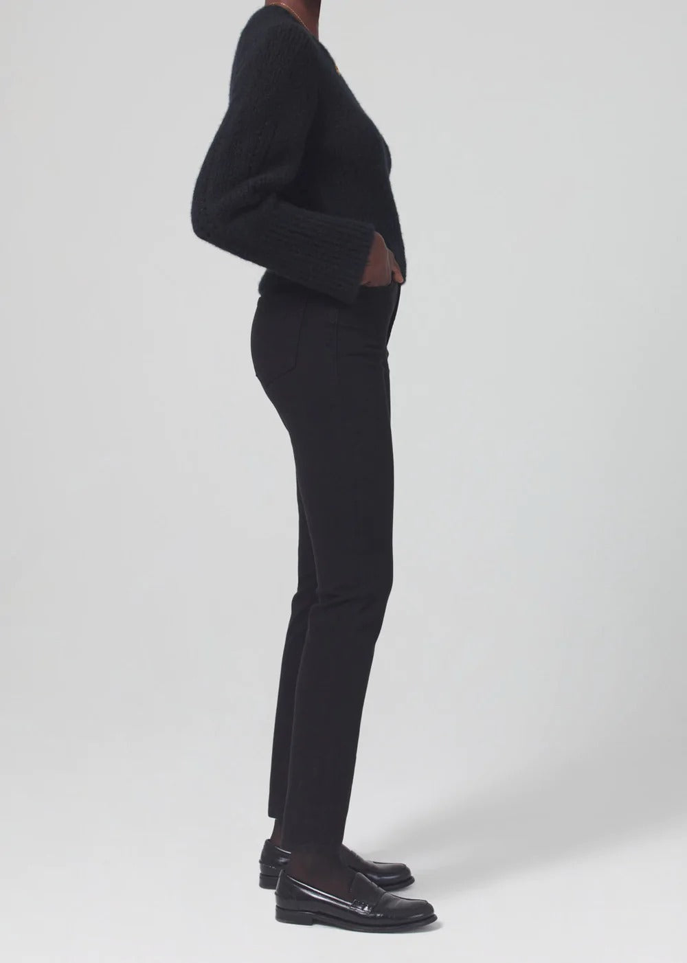 Olivia Plush Black High Rise Slim Jean