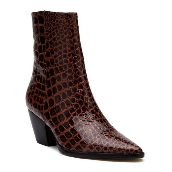 Chocolate Croc Ankle Boot