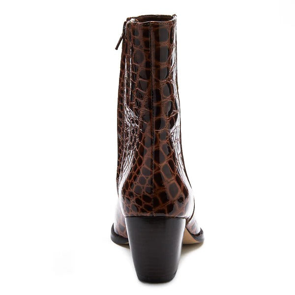 Chocolate Croc Ankle Boot