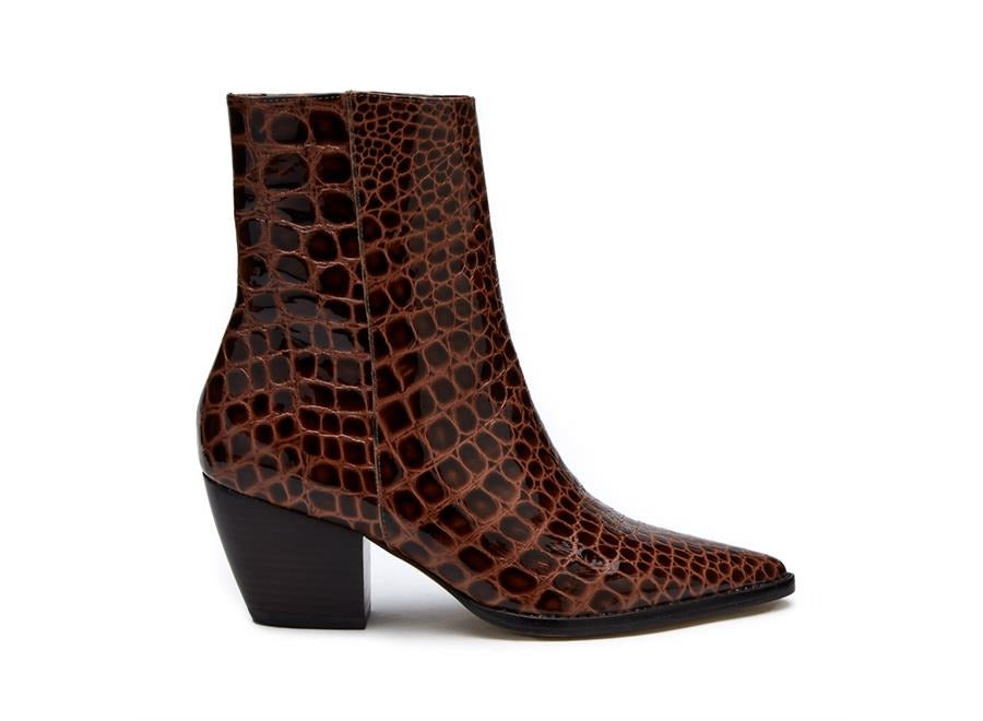 Chocolate Croc Ankle Boot