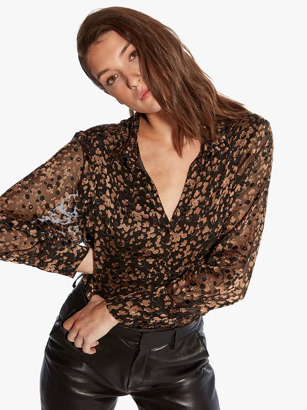 Copper & Black Dotted Sasha Blouse