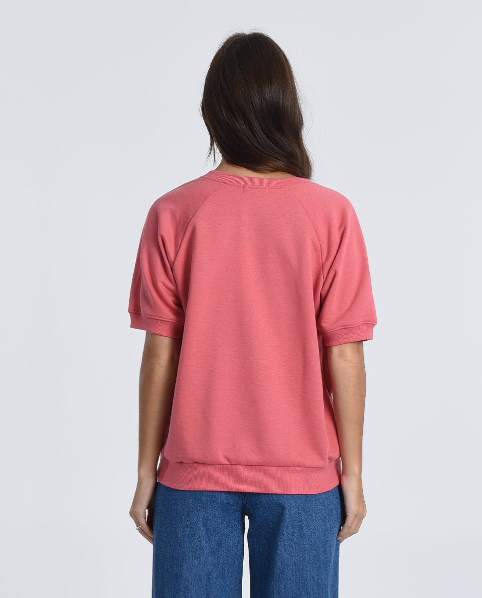 Coral Short Sleeve Sweatshirt