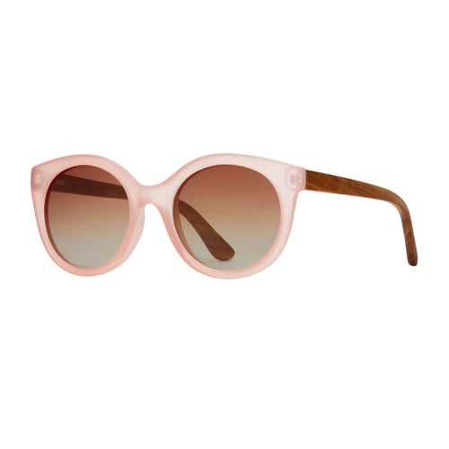 Ellyn Matte Rose And Walnut Wood Plus Brown Polarized Lens Sunglasses