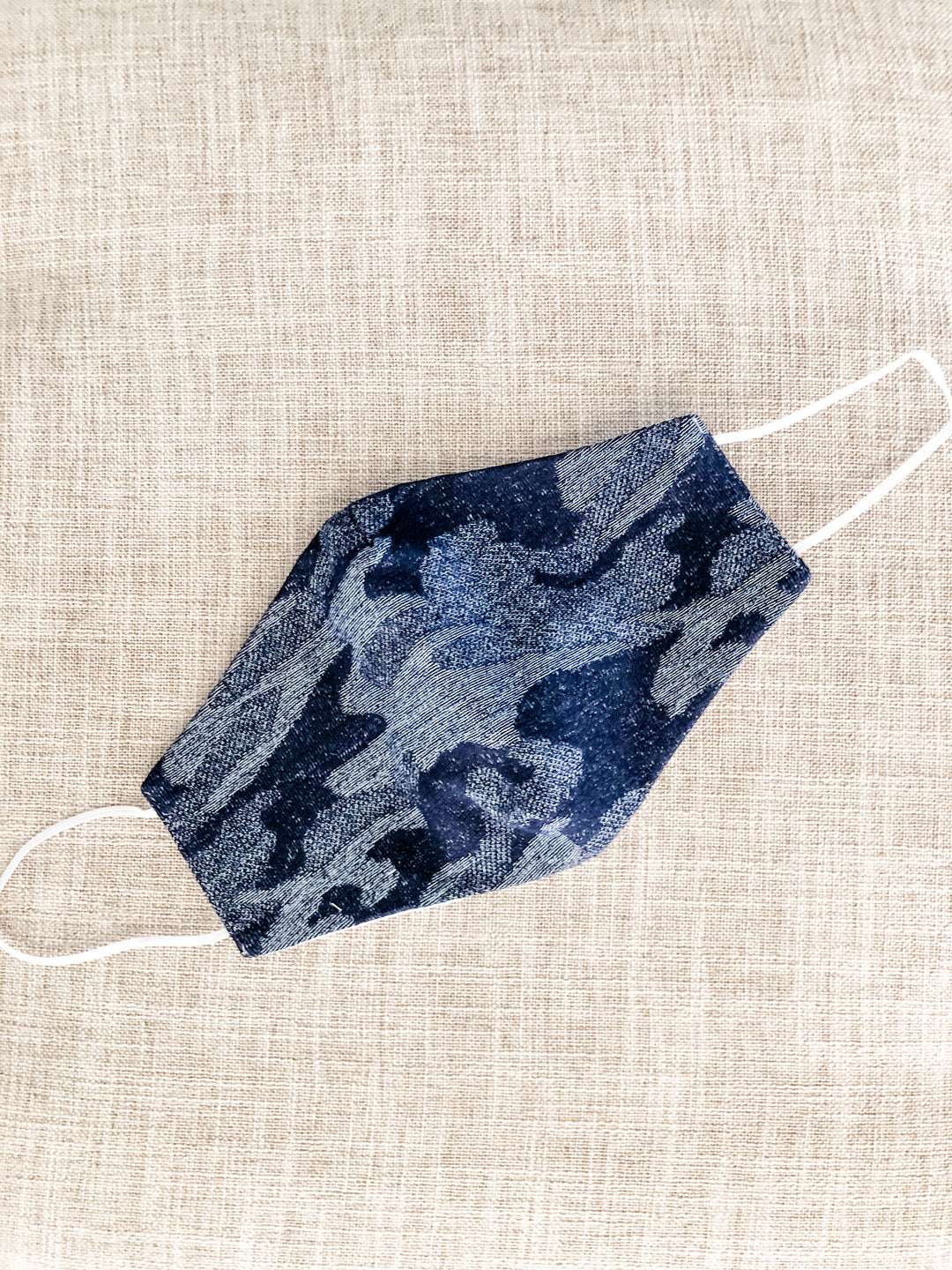 Navy Camouflage Cotton Face Mask