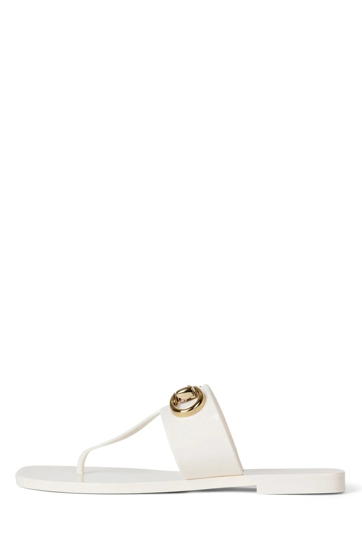 Jeffrey Campbell A-Lil-Bit Cream Patent Sandal