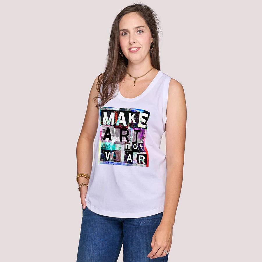 Make Art Not War Graphic Tank Top