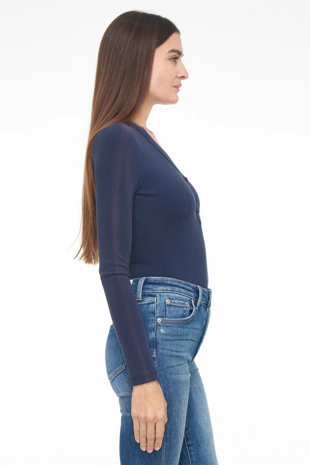 Navy Grayson Henley Bodysuit