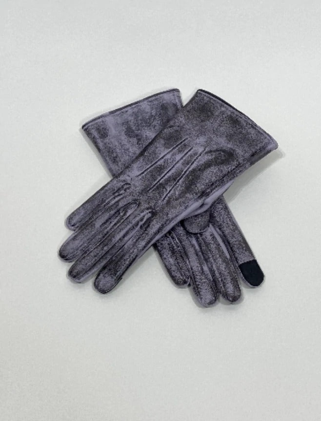 Waxed Lavender Leather Gloves