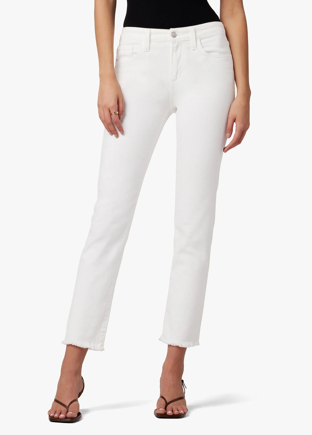 White Mid-Rise Straight Jean