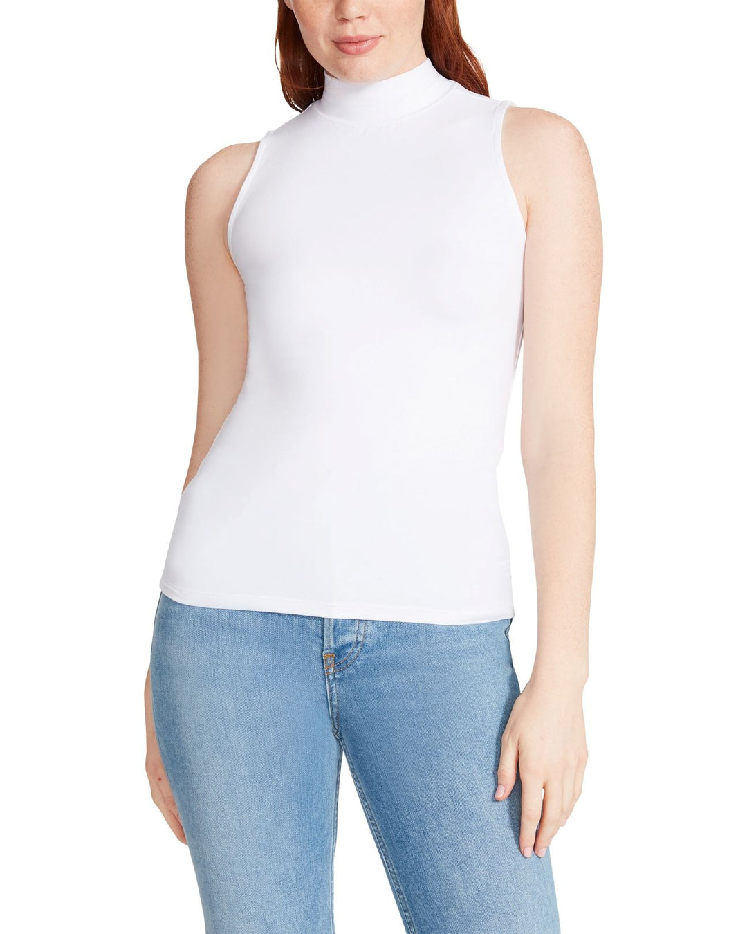 White Mock Neck Ondria Top