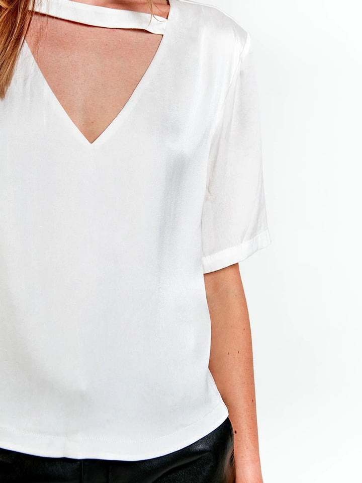 White Satin T-Shirt