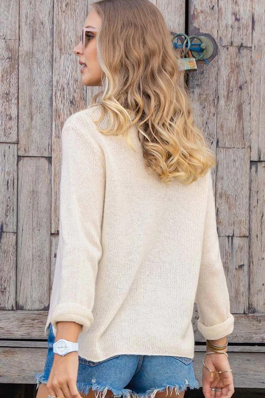 XOXO Cream Crew Neck Sweater