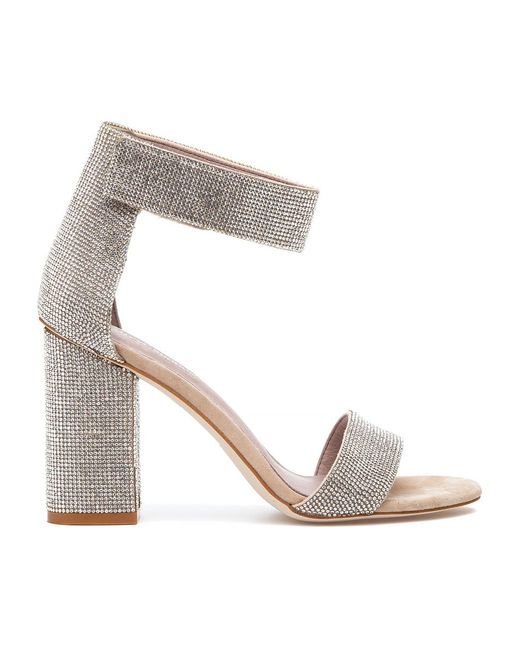 Jeffrey Campbell Silver Rhinestone Nude Heel