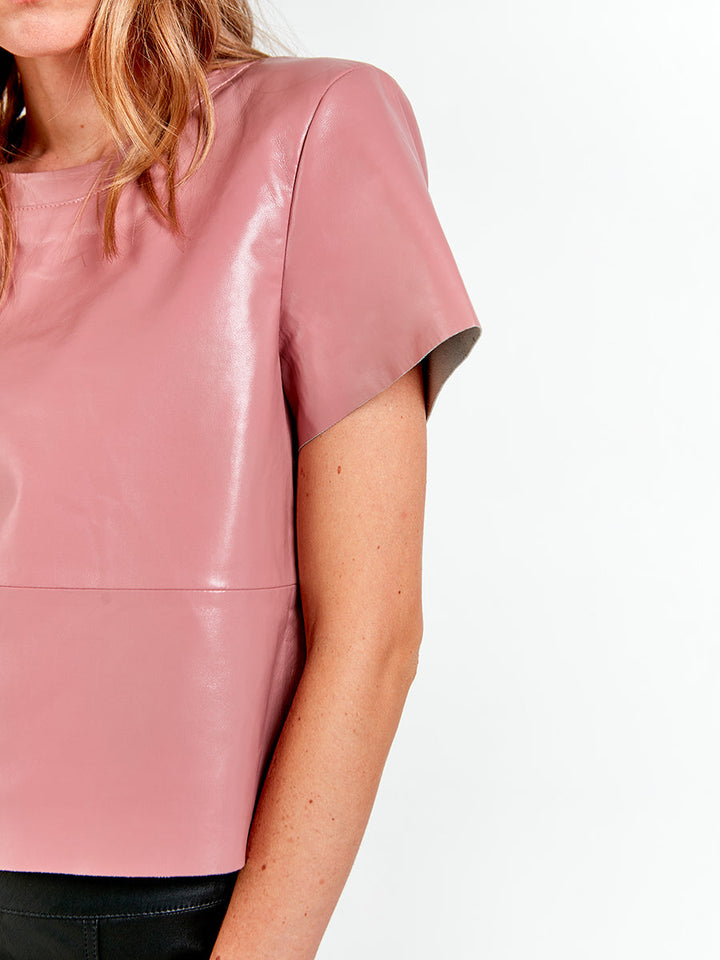Mauve Recycled Leather T-Shirt